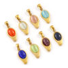 Picture of Eco-friendly PVD Vacuum Plating 304 Stainless Steel Charm Pendant 18K Real Gold Plated Drop Cat's Eye Imitation 28mm x 11mm