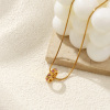 Picture of 18K Real Gold Plated Square Snake Chain Circle Ring Pendant Charm Necklace, 304 Stainless Steel & Cubic Zirconia 45cm(17.7") + 5cm(2"), For Women, Birthstone Stylish Gift, Eco-friendly PVD Vacuum Plating