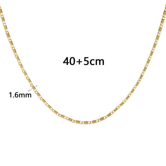 1 本 リアルゴールドメッキ ドゴールチェーン ネックレス、 真鍮 40cm + 5cm、 女性のため、 ミニマリスト 素敵 プレゼント、 エコフレンドリー、 の画像