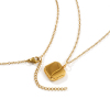 Picture of 18K Real Gold Plated Link Cable Chain Octagon Pendant Charm Necklace, 304 Stainless Steel 45cm(17.7") + 5cm(2"), For Women, Leaf Printed, Exquisite Natural Pastoral Gift, Eco-friendly PVD Vacuum Plating