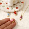 Picture of Eco-friendly PVD Vacuum Plating 304 Stainless Steel Charms 18K Gold Plated Enamel Tulip Flower 3D 20mm x 8mm