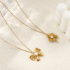 Picture of 18K Real Gold Plated Link Cable Chain Pendant Charm Necklace, 304 Stainless Steel & Natural Pearl 45cm(17.7") + 5cm(2"), For Women, White Exquisite Stylish Gift, Eco-friendly PVD Vacuum Plating