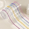Picture of Wholesale Beaded Chain Necklace, Silver Tone 304 Stainless Steel & Glass, Unisex Eco-friendly Simple Birthstone Gift Jewelry For Retailer, 38cm(15") + 5cm(2") long, 1 Piece