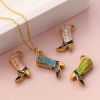 Picture of Eco-friendly PVD Vacuum Plating 304 Stainless Steel West Cowboy Charms 18K Gold Plated Enamel Boots 3D 19mm x 14mm