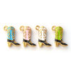 Picture of Eco-friendly PVD Vacuum Plating 304 Stainless Steel West Cowboy Charms 18K Gold Plated Enamel Boots 3D 19mm x 14mm