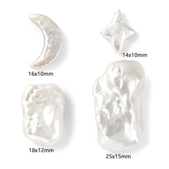 Image de 1 Pièce ( Naturel ) Perles pour DIY Fabrication de Bijoux Baroque en Perle de Culture Blanc