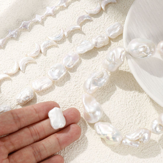 Image de 1 Pièce ( Naturel ) Perles pour DIY Fabrication de Bijoux Baroque en Perle de Culture Blanc