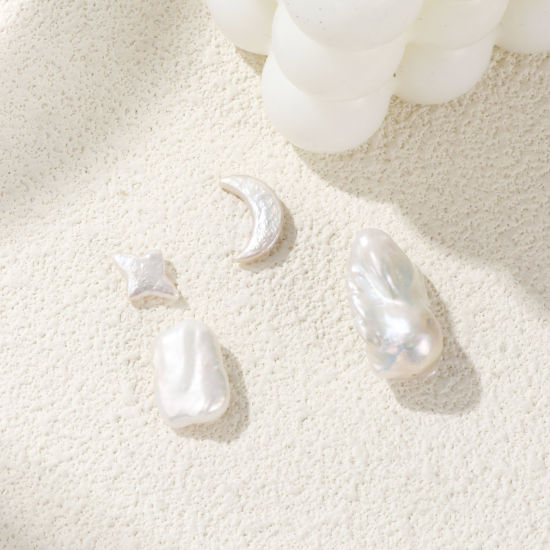 Image de 1 Pièce ( Naturel ) Perles pour DIY Fabrication de Bijoux Baroque en Perle de Culture Blanc