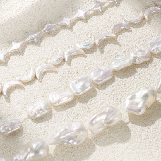 Image de 1 Pièce ( Naturel ) Perles pour DIY Fabrication de Bijoux Baroque en Perle de Culture Blanc