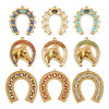 Picture of Eco-friendly PVD Vacuum Plating 304 Stainless Steel West Cowboy Charms 18K Real Gold Plated Enamel Luck Horseshoe