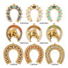 Picture of Eco-friendly PVD Vacuum Plating 304 Stainless Steel West Cowboy Charms 18K Real Gold Plated Enamel Luck Horseshoe