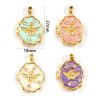 Picture of Brass Religious Picture Photo Locket Frame Pendants 18K Gold Plated Enamel Irregular Angel Can Open Clear Cubic Zirconia 27mm x 18mm