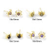 Picture of Stylish Exquisite 18K Gold Plated Brass & Cubic Zirconia Halloween Spider Animal Ear Post Stud Earrings For Women Gift