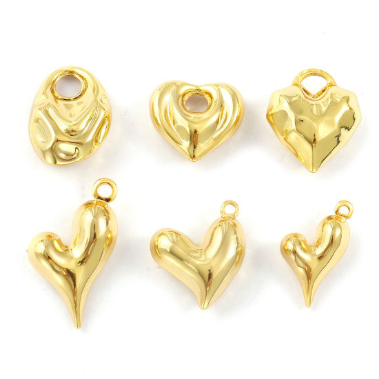 Picture of Eco-friendly Brass Valentine's Day Charms 18K Real Gold Plated Heart