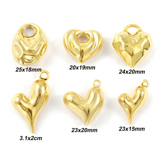 Picture of Eco-friendly Brass Valentine's Day Charms 18K Real Gold Plated Heart