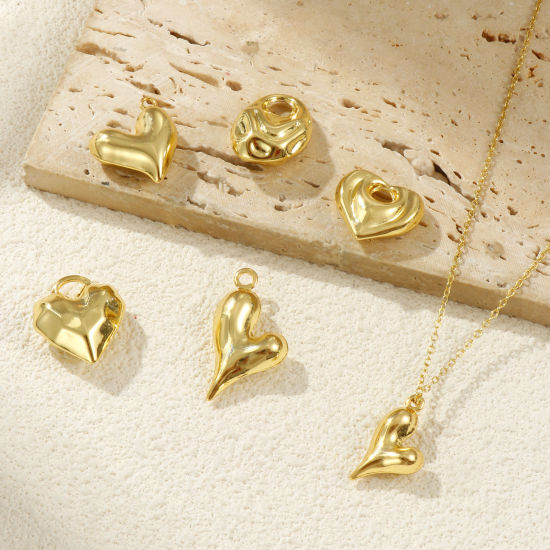 Picture of Eco-friendly Brass Valentine's Day Charms 18K Real Gold Plated Heart