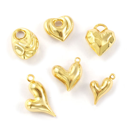Picture of Eco-friendly Brass Valentine's Day Charms 18K Real Gold Plated Heart