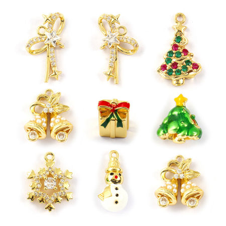 Messing Weihnachten Charms 18K Vergoldet