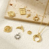 Picture of Eco-friendly Brass Charms Real Gold Plated Crown Cross
