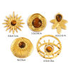 Picture of Eco-friendly PVD Vacuum Plating 304 Stainless Steel & Gemstone Pendants 18K Real Gold Plated Brown