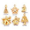 Picture of Eco-friendly Brass Christmas Charms 14K Real Gold Plated Clear Cubic Zirconia