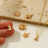 Picture of Eco-friendly Brass Christmas Charms 14K Real Gold Plated Clear Cubic Zirconia