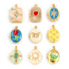 Picture of Brass Picture Photo Locket Frame Pendants 18K Gold Plated Enamel Can Open