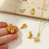 Picture of 2 PCs Eco-friendly PVD Vacuum Plating Waterproof Anti-Tarnish Hypoallergenic 304 Stainless Steel Charms 18K Real Gold Plated