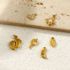 Picture of 2 PCs Eco-friendly PVD Vacuum Plating Waterproof Anti-Tarnish Hypoallergenic 304 Stainless Steel Charms 18K Real Gold Plated