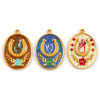 Picture of 1 Piece Eco-friendly PVD Vacuum Plating 304 Stainless Steel Galaxy Charms 18K Gold Plated Enamel Oval Horseshoe Pearlized 28mm x 20mm