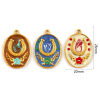 Picture of 1 Piece Eco-friendly PVD Vacuum Plating 304 Stainless Steel Galaxy Charms 18K Gold Plated Enamel Oval Horseshoe Pearlized 28mm x 20mm