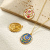 Picture of 1 Piece Eco-friendly PVD Vacuum Plating 304 Stainless Steel Galaxy Charms 18K Gold Plated Enamel Oval Horseshoe Pearlized 28mm x 20mm