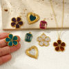 Picture of Eco-friendly PVD Vacuum Plating Waterproof Anti-Tarnish Hypoallergenic 304 Stainless Steel Charms 18K Real Gold Plated Enamel Flower Butterfly