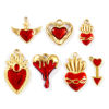 Picture of Eco-friendly PVD Vacuum Plating Waterproof Anti-Tarnish Hypoallergenic 304 Stainless Steel Charms 18K Real Gold Plated Red Enamel