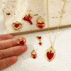 Picture of Eco-friendly PVD Vacuum Plating Waterproof Anti-Tarnish Hypoallergenic 304 Stainless Steel Charms 18K Real Gold Plated Red Enamel