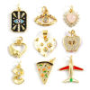 Picture of Eco-friendly Brass Charms 18K Real Gold Plated Pizza Eye