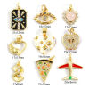 Picture of Eco-friendly Brass Charms 18K Real Gold Plated Pizza Eye