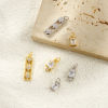 Picture of Eco-friendly Brass & Cubic Zirconia Charms Real Gold Plated Rectangle