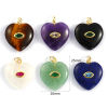 Picture of Eco-friendly Brass & Cubic Zirconia & Gemstone Valentine's Day Charms 18K Real Gold Plated Heart 25mm x 20mm