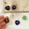 Picture of Eco-friendly Brass & Cubic Zirconia & Gemstone Valentine's Day Charms 18K Real Gold Plated Heart 25mm x 20mm