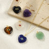 Picture of Eco-friendly Brass & Cubic Zirconia & Gemstone Valentine's Day Charms 18K Real Gold Plated Heart 25mm x 20mm