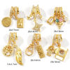 Picture of Brass Charms 18K Gold Plated Micro Pave Clear Rhinestone