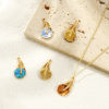 Picture of Eco-friendly PVD Vacuum Plating Waterproof Anti-Tarnish Hypoallergenic 304 Stainless Steel & Acrylic Charms 18K Real Gold Plated Peacock Feather Clear Cubic Zirconia 25mm x 13mm