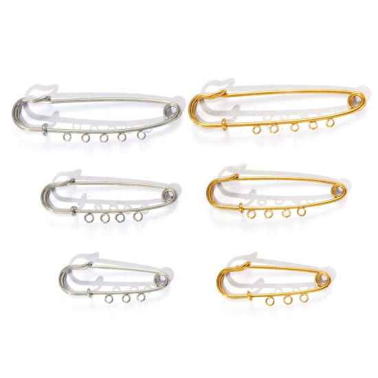 Picture of Eco-friendly 304 Stainless Steel Safety Pin Brooches Multicolor With Loop