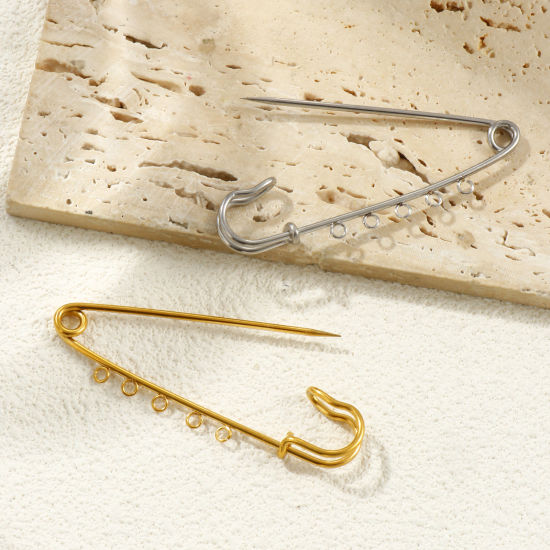 Picture of Eco-friendly 304 Stainless Steel Safety Pin Brooches Multicolor With Loop