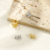 Picture of Brass Bail Beads With Loop For DIY Jewelry Making Findings Multicolor Micro Pave Clear Cubic Zirconia