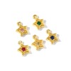 Imagen de 5 Unidades Latón Colgantes Multicolor Geométrico Color mezclado Rhinestone