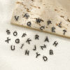 Picture of Eco-friendly 304 Stainless Steel Capital Alphabet Initial Letter Name Charms Silver Tone Message " A-Z " Black Rhinestone
