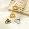 Picture of Eco-friendly PVD Vacuum Plating Waterproof Anti-Tarnish Hypoallergenic 304 Stainless Steel Clothes Charms 18K Real Gold Plated Enamel Bag Bowknot 19mm x 18mm