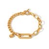 Picture of Wholesale 304 Stainless Steel Cuban Link Chain Bracelets, 18K Gold Plated Eco-friendly PVD Vacuum Plating, Women's Ins Style Retro Gift Jewelry Supply